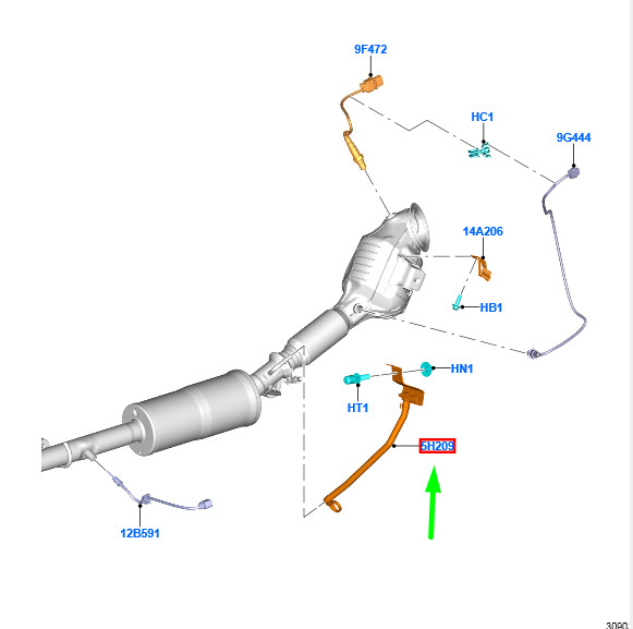 FORD PUMA Exhaust Pressure Sensor Assy 2521665 L1B1-5H295-AE NEW 