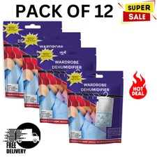 12 x HANGING WARDROBE DEHUMIDIFIER BAGS DAMP MOULD MOISTURE MILDEW CONDENSATION