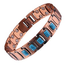 Turquoise Pure Copper Magnetic Bracelet Arthritis Pain Relief Energy