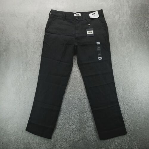 Joseph Abboud Pants Mens 36x30 Black Linen Straight Trousers Flat Front