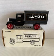 1931 Hawkeye Truck Bank-McCormick-Deering FARMALL-Metal Keylock-1/34 scale-USA