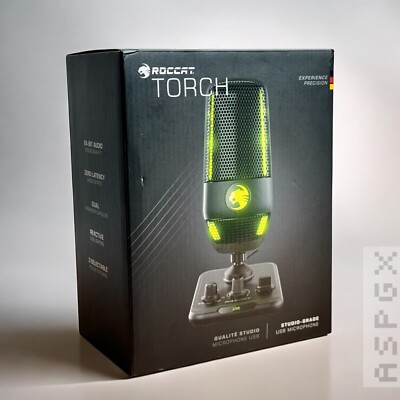 ROCCAT Torch USB Microphone with 24-Bit Studio-Grade Audio and RGB Lighting