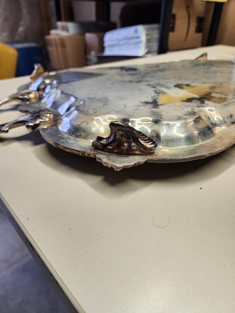 Big Victorian BSC Birmingham Silver Company Plate Serving Tray w