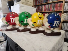 M&M's Dispensers RARE 1995 BLUE PLAIN Taiwan 9" Tall waving w/Green/Yellow/Red!