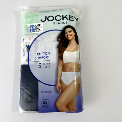 NEW Jockey Womens 3 Pairs French Cut Cotton Panties 10 Multicolor