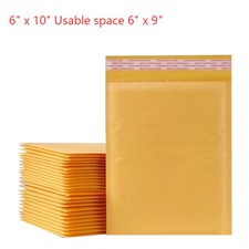 100 #0 6x10 Kraft Paper Padded Bubble Envelopes Mailers Shipping Case 6''x10''