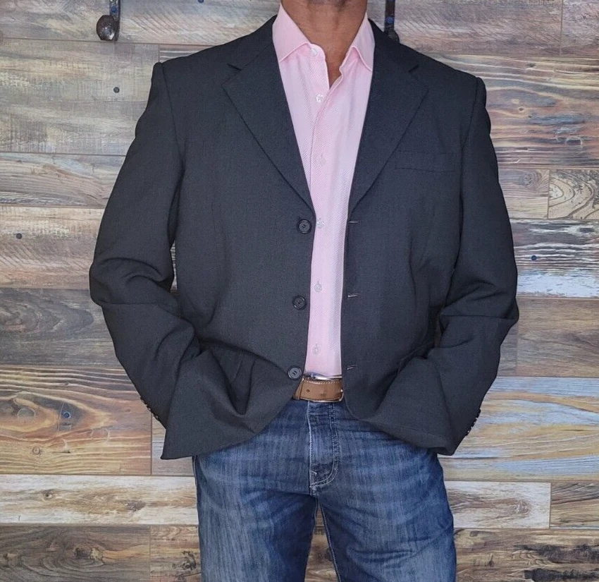 Pierre Cardin 100% Ultra Cool Wool Black Blazer Sport Jacket Size 42R - Image 4 of 4