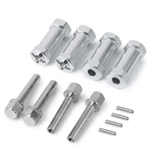Silver Wheel Hub Hex Drive Adapter 30mm Long Extension for SCX10 1:10 RC Crawler