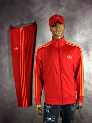 Men's Adidas Originals Firebird Retro Neon Orange Jacket Pants