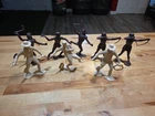 Vintage Louis Marx 6" Plastic Figures Lot of 8 Cowboys Indians