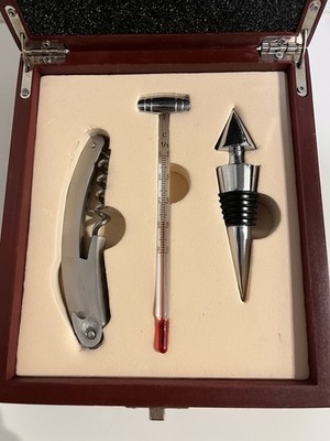 KIT SET SOMMELIER ZUBEHÖR WEINSTUBE WEIN FLASCHE KORKENZIEHER THERMOMETER KELLER