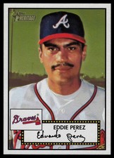 2001 Topps Heritage #25 Eddie Perez : Black Back Atlanta Braves