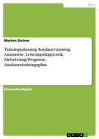 Trainingsplanung Ausdauertraining. Anamnese, Leistungsdiagnostik, Zielsetzung/Pr