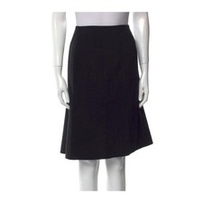 Giorgio Armani Black Wool Skirt Zip Closure, Size 44 IT , Made in Italy
