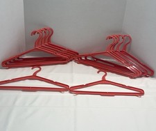 Vintage MCM 1960's Pink Clothes Hangers Retro Adult Bar And Hooks Set Of 12