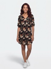 Cynthia Rowley Linen Blend Floral Dress V-neck and ruffled sleeves Size S