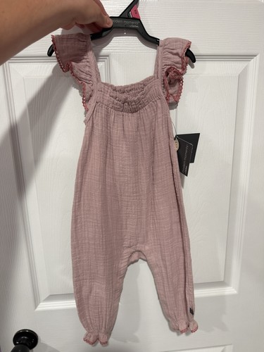 Modern Moments by Gerber Pink Cotton Gauze Ruffle Romper size 18 months