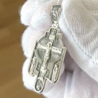 Russian Orthodox Icon Cross Silver 925 Resurrection of Christ Handmade Gift