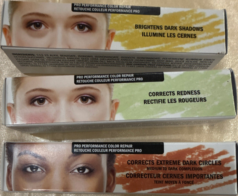 3-Pack JAPONESQUE Color Correcting Crayons Concealer Shades 01, 02, & 05