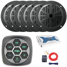 Metra Marine Bluetooth and Controller, 6x 6.5'' 120W Speakers, Amplifier, Kit