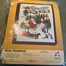 Vintage- Winter Wonderland Crewel Kit 16 X 20 LeeWards Brand (1977)