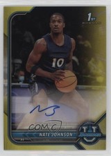 2021-22 Bowman U Chrome Prospect Yellow Refractor 5/75 Nate Johnson Auto 1i9