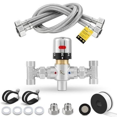 Moonshan Adjustable Temperature Bypass Sensor Valve Kit for Instant Hot Water Re