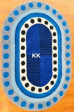 Oval Shape Rugs Rich Look Handmade 100% Woolen Hand Tufted For Home Decoration