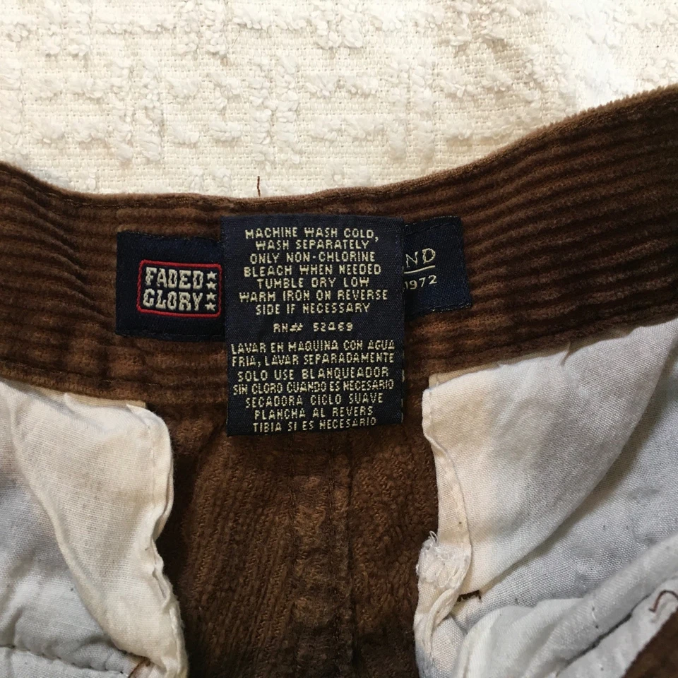 Pantalones cargo de pana Faded Glory para niños talla 10 marrón Foto 4 de 4