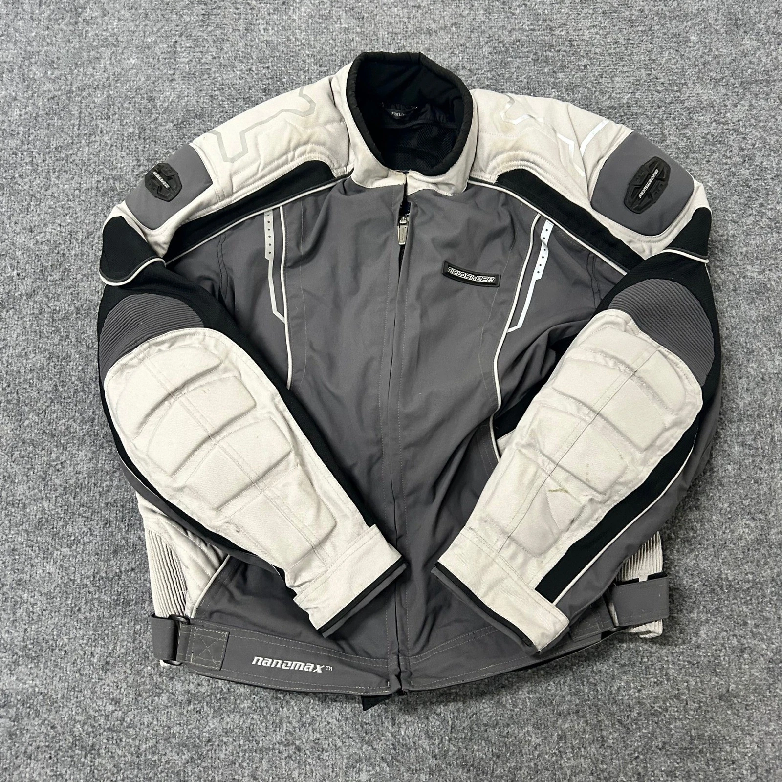 Fieldsheer Jacket Mens Size L Grey Nanomax Padded Biker Motorcycle Gear Good image 2