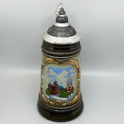Bierkrug Humpen Zöller & Born - Erfurt Dom Kirche Golddekor - ca. 14,5cm