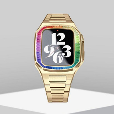 Diamond Stainless Steel Case Modification Kit for Apple Watch 6 5 4 SE 44mm