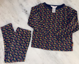 Gymboree vintage 1998 FALL HARVEST navy floral LEGGINGS & SHIRT/TOP MEDIUM 3 4