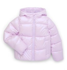 Swiss Tech Girl's Puffer Jacket Size LG 10-12 Lavender Full Zip w/ Hood NWOT