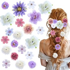 21 Pcs Silk Flower Hair Clips for Women, Boho Hair Accessories Roses Flower H...