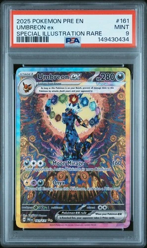 2025 POKEMON PRE EN-PRISMATIC EVOLUTIONS #161 UMBREON EX PSA 9