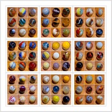 Vintage Lot of 108 Marbles - Various Markers and Patterns - Most 1/2" size