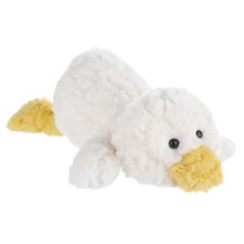 Apricot Lamb Toys Plush Yellow Lying Duck Stuffed 3.5 inches, White
