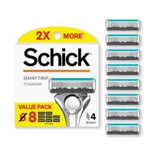 Schick Quattro Titanium Razor Refills, 8ct | Blades Refills,... 