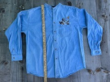 Vintage 90  s Y2K Warner Bros Studio Store Exclusive Bugs Bunny Denim Shirt Sz L