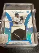 2025 Panini Flawless CHRISTIAN MOORE Spikes RC 4/4 - Angels SP Relic Rookie