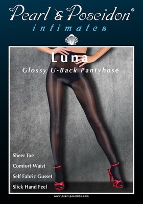 Luna - Glossy Pantyhose with Sheer Nylon Gusset & Shaping U-Back