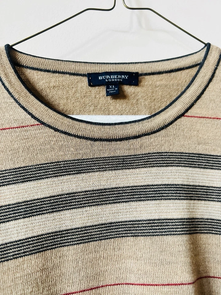 Burberry London Men’s Sweater Vintage Novacheck Crewneck Extra Fine Merino - Image 2 of 4