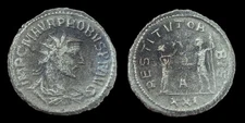 Roman Imperial Probus RESTITVTOR ORBIS XXI Silvered Bronze Antoninianus, 3.1G