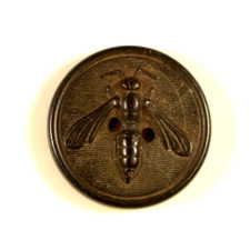 Bouton fantaisie guêpe frelon caoutchouc dur 1851 Goodyear avant guerre civile C20