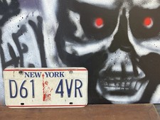 1980s New York License Plate Vintage Statue Of Liberty Tag Garage Shop Decor