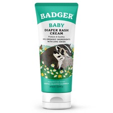 Badger Baby Diaper Rash Cream, Zinc Oxide 2.9 Fl Oz Pack of 1 , Ivory