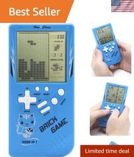 Blue Retro Handheld Game Console - 9999 Games with Adjustable Difficulty & Speed