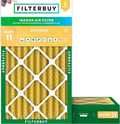 Filterbuy 12x26.5x4 MERV 11 Air Filter Replacement HVAC Furnace