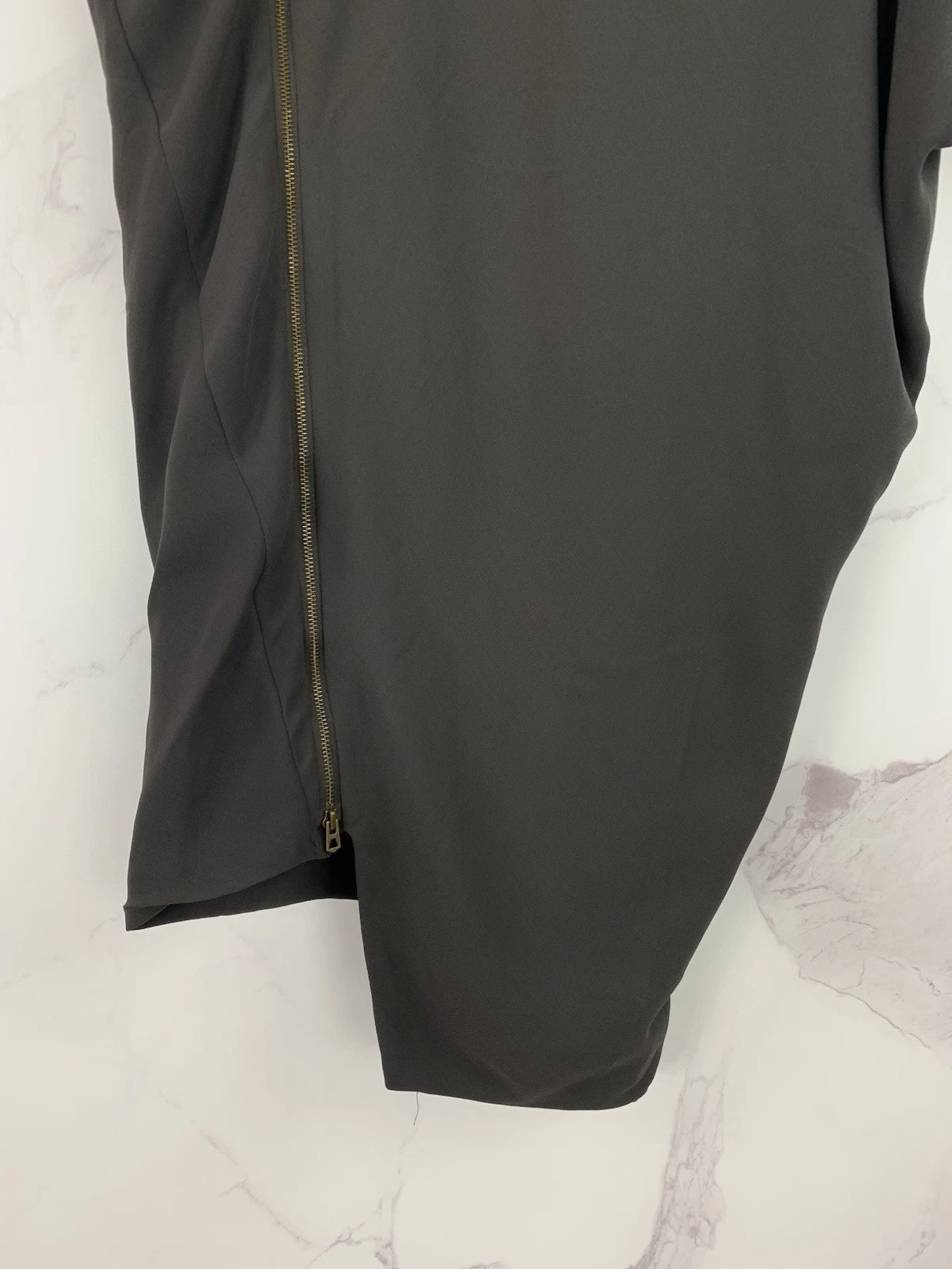 ACNE STUDIOS Abito asimmetrico Acne Designer grigio scuro con zip oversize taglia 36